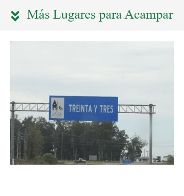 Otros Lugares para Acampar en Treinta y Tres. Otros Camping 33.