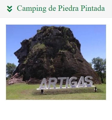 Camping en Artigas. Acampar en Camping Municipal Congreso de Abril Piedra Pintada.