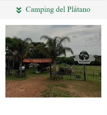 Camping en Artigas. Acampar en Camping del Plátano.
