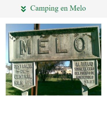 Campings en Cerro Largo. Acampar en Melo.